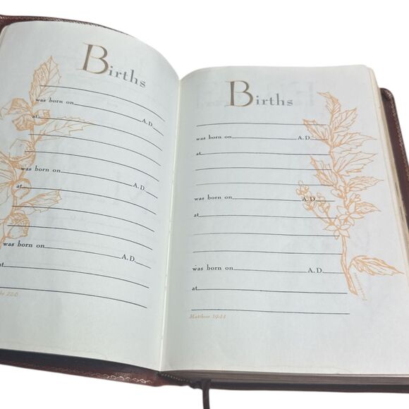 NASB Bible Side-Column Reference Red Letter Indexed Tabs Holman Leather Brown - Picture 5 of 9